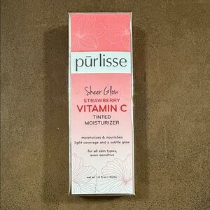 Purlisse Sheer Glow Strawberry Vitamin C Tinted Moisturizer - Pink and White